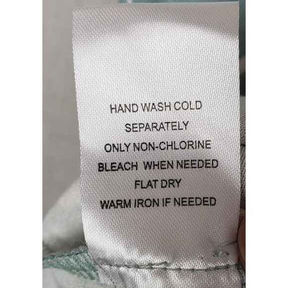 Daniel Rainn Blouse Top L Green White Floral Boho Tassel Tie Dainty Feminine - Picture 7 of 10